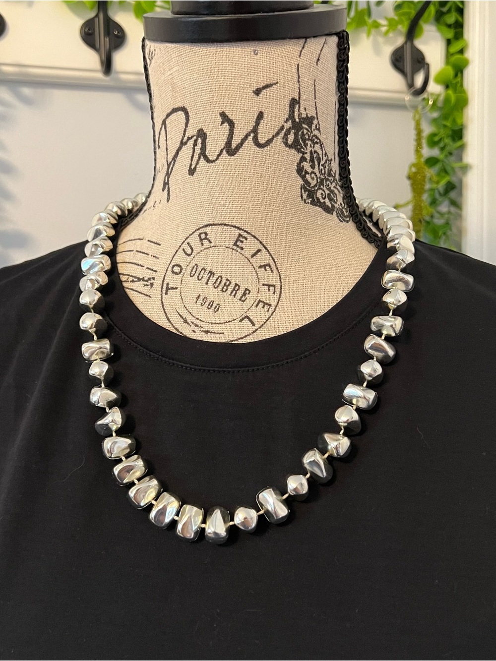 Silver Nugget Bead Necklace - Classic Women’s Necklace